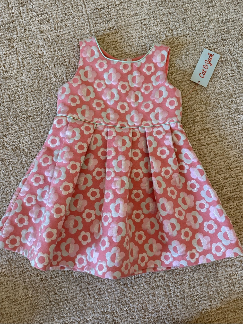 Cat & Jack Pink Floral Bow Dress
